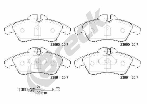 Brake Pad Set, disc brake - 23990 00 703 10 BRECK